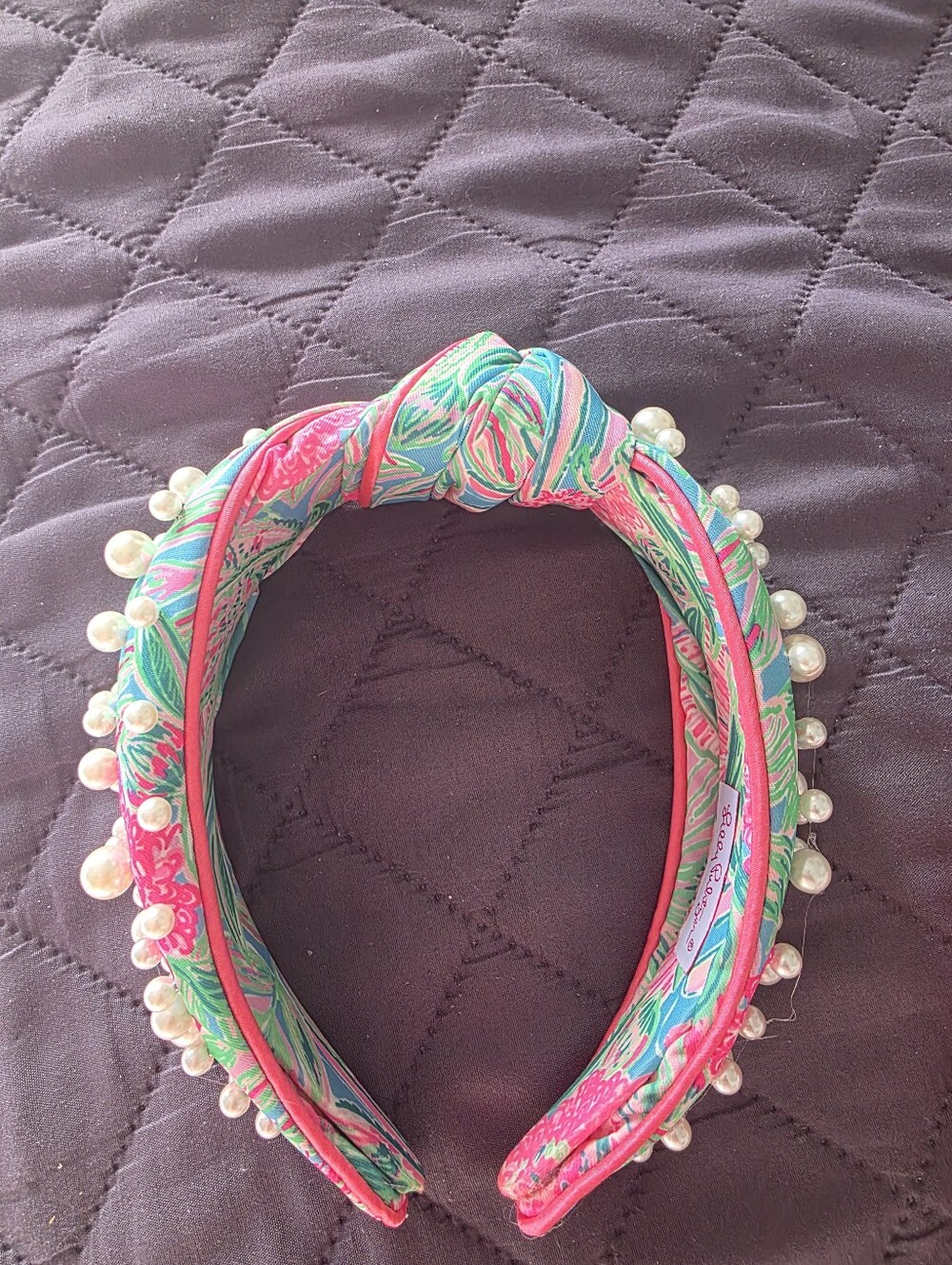 Lilly Pulitzer Pink, Green & Blue Pearl-Embellished Headband - Picture 2 of 4